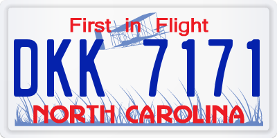 NC license plate DKK7171