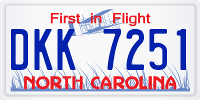 NC license plate DKK7251