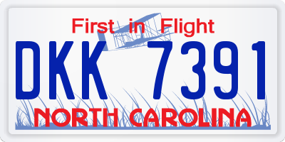 NC license plate DKK7391