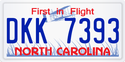 NC license plate DKK7393