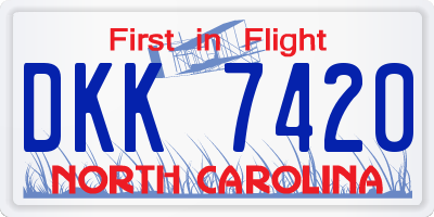 NC license plate DKK7420