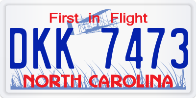 NC license plate DKK7473
