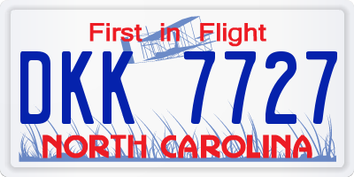 NC license plate DKK7727