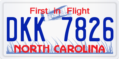 NC license plate DKK7826