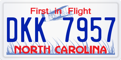 NC license plate DKK7957
