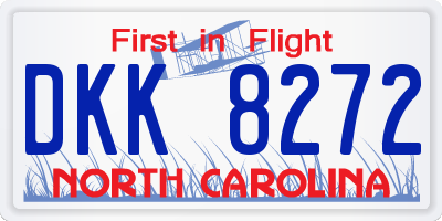 NC license plate DKK8272