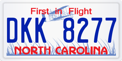 NC license plate DKK8277