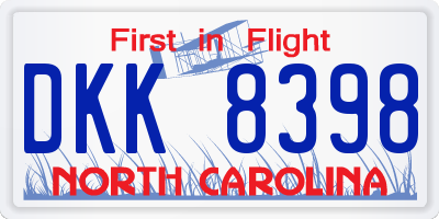 NC license plate DKK8398