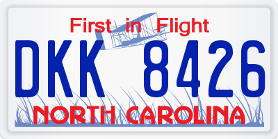 NC license plate DKK8426