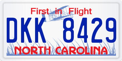 NC license plate DKK8429