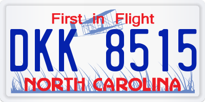 NC license plate DKK8515