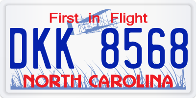 NC license plate DKK8568
