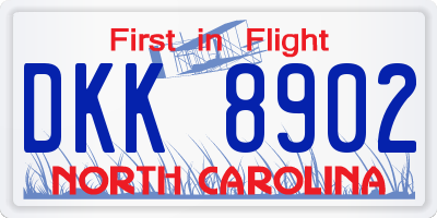 NC license plate DKK8902