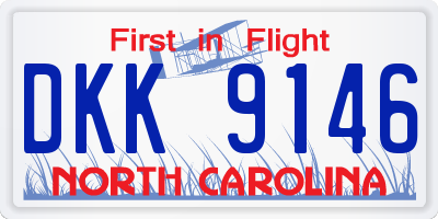 NC license plate DKK9146