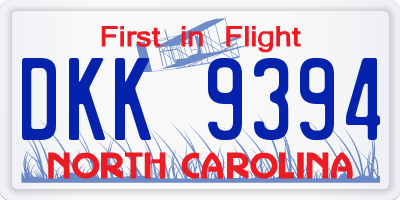 NC license plate DKK9394