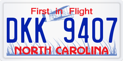 NC license plate DKK9407
