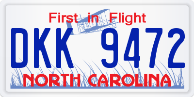 NC license plate DKK9472
