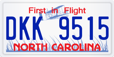 NC license plate DKK9515