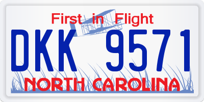 NC license plate DKK9571