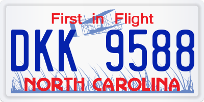 NC license plate DKK9588