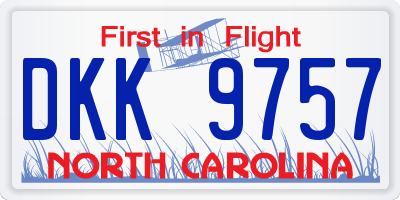 NC license plate DKK9757
