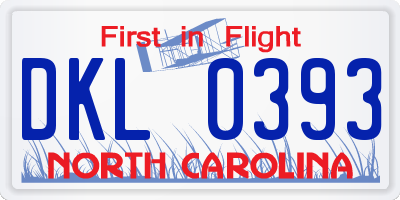 NC license plate DKL0393