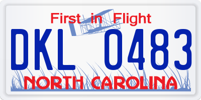 NC license plate DKL0483