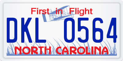NC license plate DKL0564
