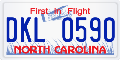 NC license plate DKL0590