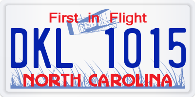 NC license plate DKL1015