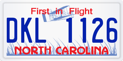 NC license plate DKL1126