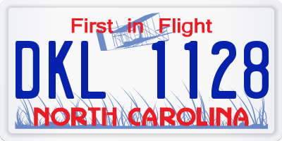 NC license plate DKL1128