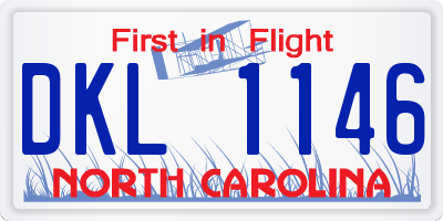 NC license plate DKL1146