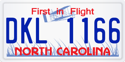 NC license plate DKL1166