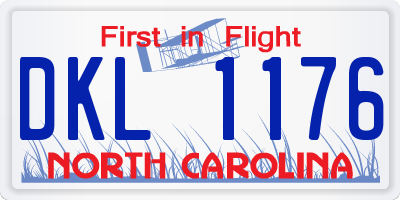 NC license plate DKL1176