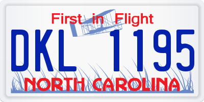 NC license plate DKL1195