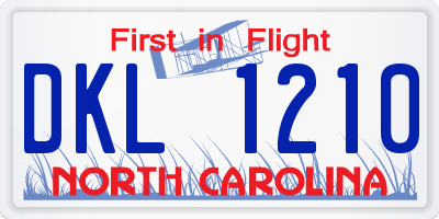 NC license plate DKL1210