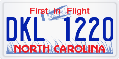 NC license plate DKL1220