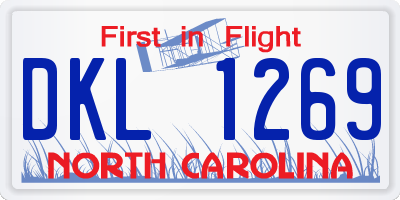 NC license plate DKL1269