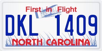 NC license plate DKL1409