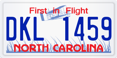 NC license plate DKL1459