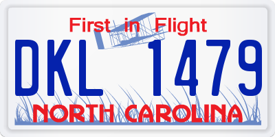 NC license plate DKL1479