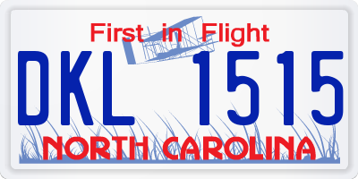 NC license plate DKL1515