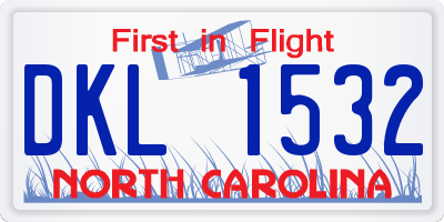 NC license plate DKL1532