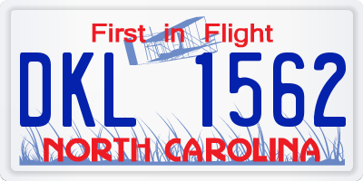 NC license plate DKL1562