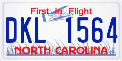 NC license plate DKL1564