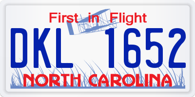 NC license plate DKL1652