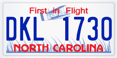 NC license plate DKL1730