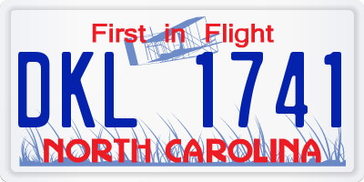 NC license plate DKL1741