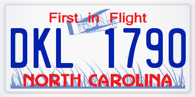 NC license plate DKL1790